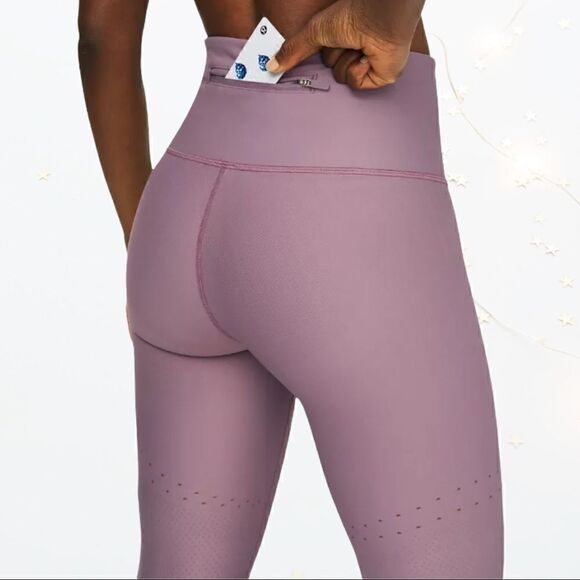 LULULEMON IN FOCUS RUN HIGH-RISE TIGHT FROSTED MULBERRY SIZE 10 LEGGINGS NWT NEW - Picture 6 of 11